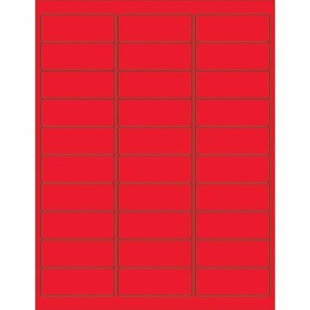 BSC PREFERRED 2 5/8 x 1'' Fluorescent Red Removable Rectangle Laser Labels, 3000PK S-14074R